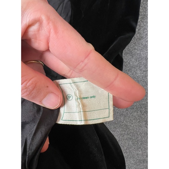 Laura Ashley Dress 0/2 Vintage Black Velvet Beaded Embroidered Sheath Cocktail - Picture 5 of 9